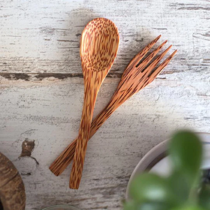 Coconut Wood Spoon & Fork (Set of 2)