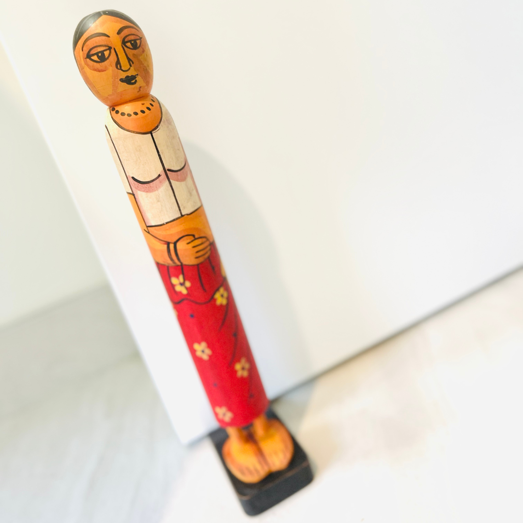 Hand-painted Wooden Character Doorstopper