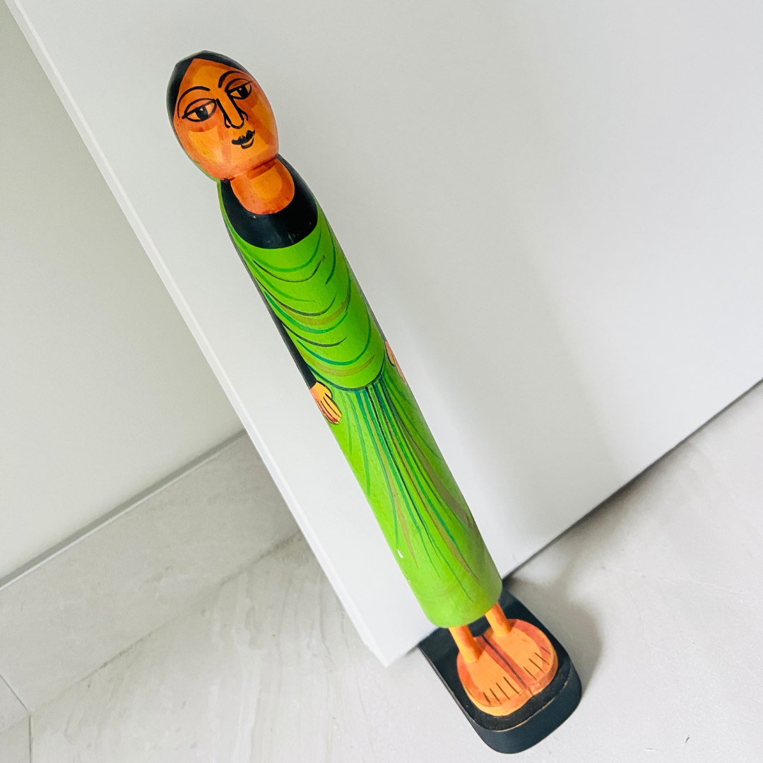 Hand-painted Wooden Character Doorstopper